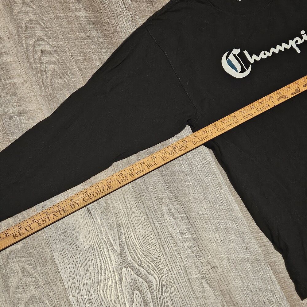 Champion Authentic Athletic Wear Black Long Sleeve Thick T-Shirt Size XL Logo - Picture 7 of 10